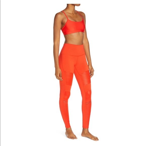 Alo Cherry Airbrush Moto High Rise Leggings - Picture 5 of 13